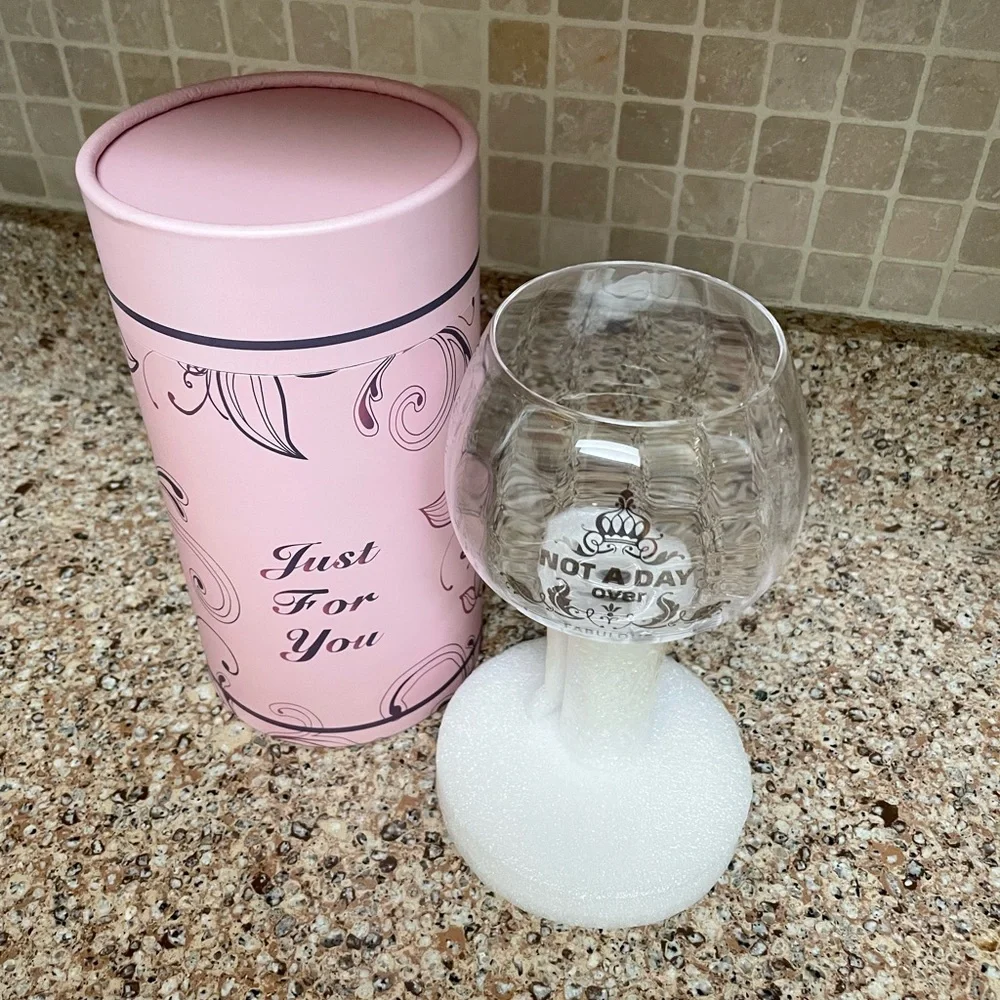 Wine Glass with Pink Gift Box